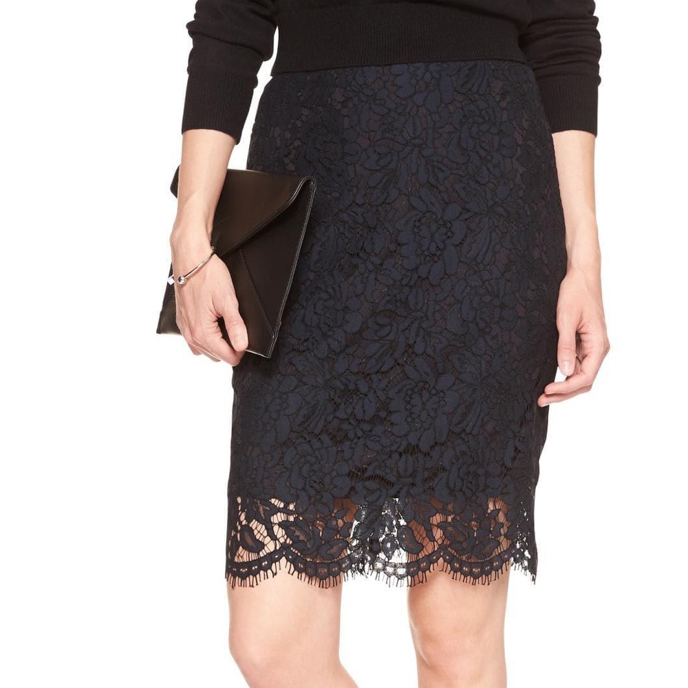Banana republic lace pencil skirt
